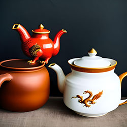 陶瓷龙凤茶壶